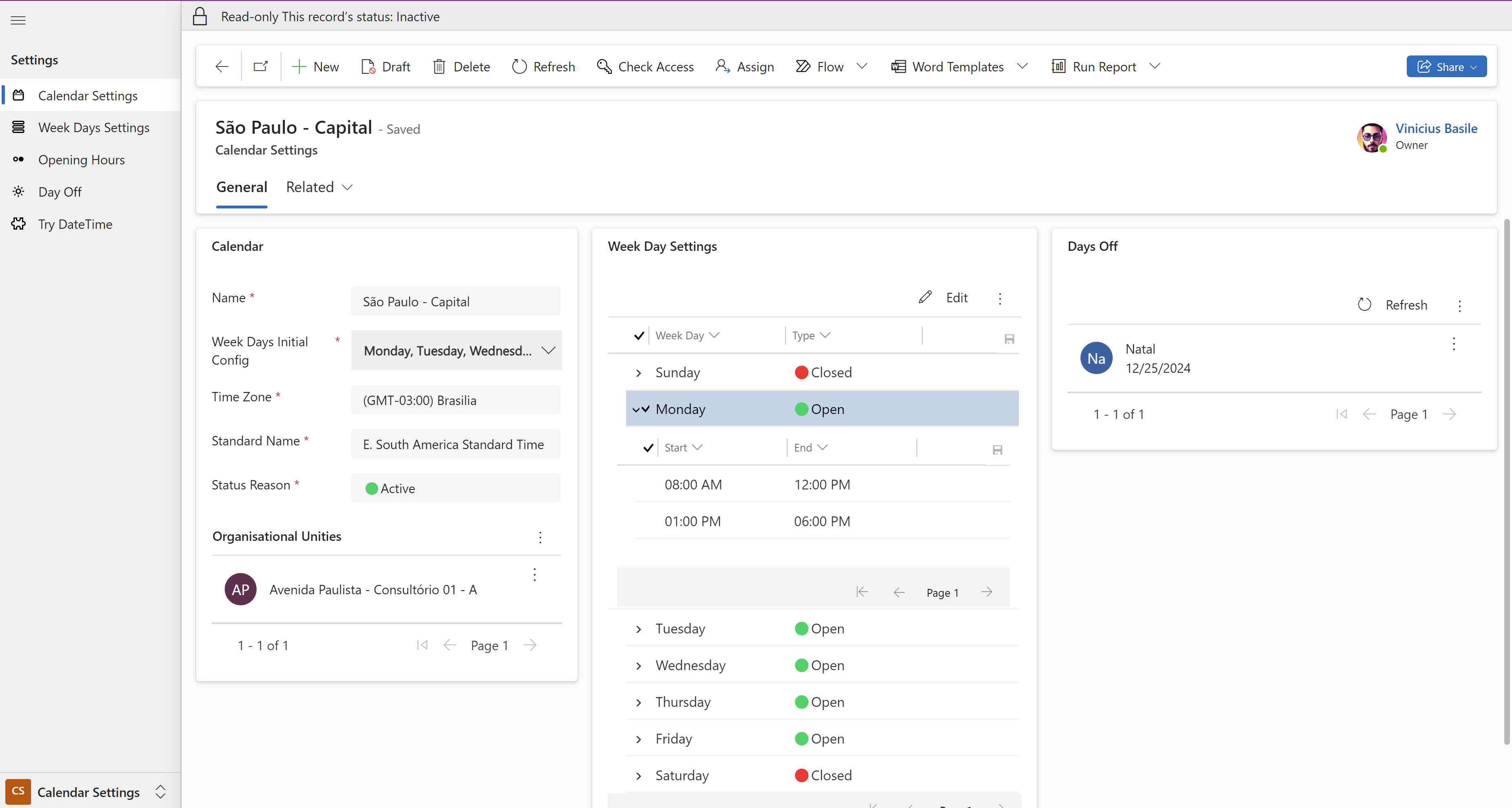 Tela do produto Power Schedule